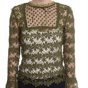 Romeo & Juliet Couture olive crochet blouse